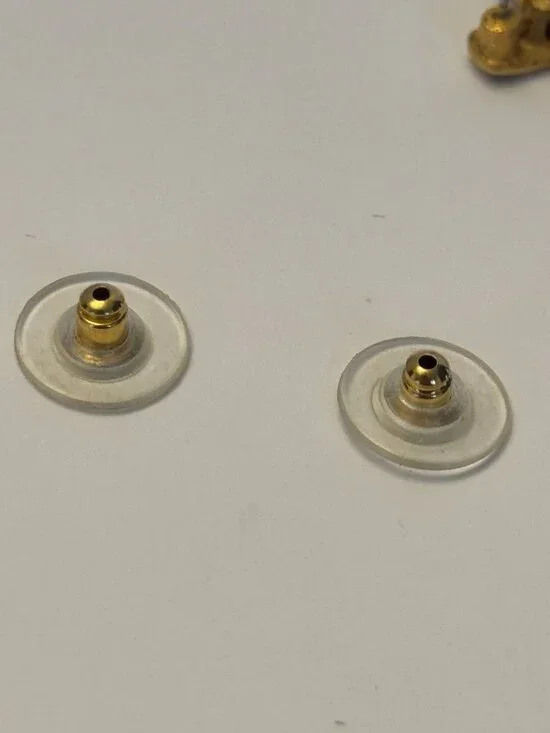 Cine Post Earrings Vintage Leopard Animal Print Triangle Enamel Accent Jewelry - Picture 8 of 9